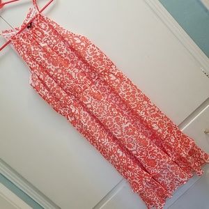 Ann Taylor Petite Coral, Floral Dress